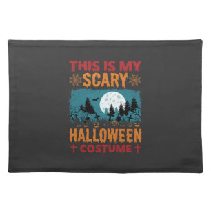 Funny Scary Halloween Costume Graveyard Moon Graph Cloth Placemat
