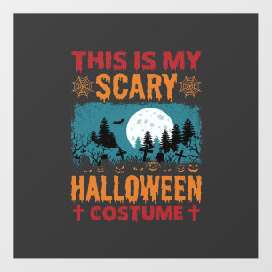 Funny Scary Halloween Costume Graveyard Moon Graph Floor Decals