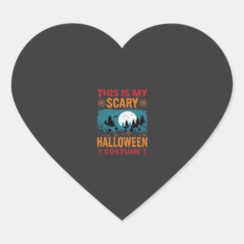 Funny Scary Halloween Costume Graveyard Moon Graph Heart Sticker