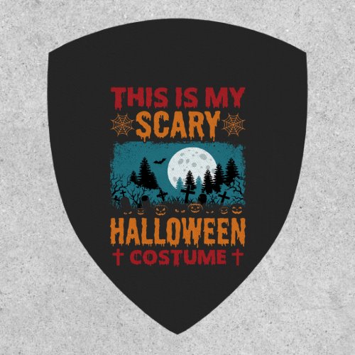 Funny Scary Halloween Costume Graveyard Moon Graph Patch