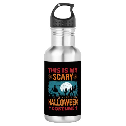 Funny Scary Halloween Costume Graveyard Moon Graph Stainless Steel Water Bottle