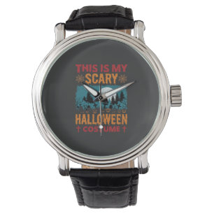 Funny Scary Halloween Costume Graveyard Moon Graph Watch