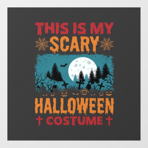 Funny Scary Halloween Costume Graveyard Moon Graph Window Cling