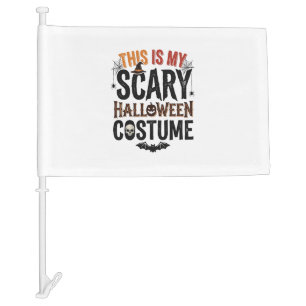 Funny Scary Halloween Costume Vintage Shirt Design Car Flag