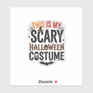 Funny Scary Halloween Costume Vintage Shirt Design Sticker