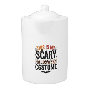 Funny Scary Halloween Costume Vintage Shirt Design Teapot