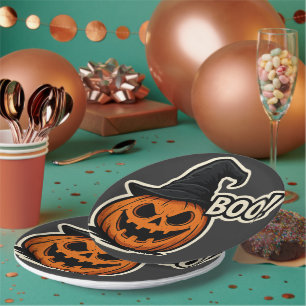 Funny & Scary Halloween Sticker Paper Plates