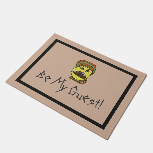 Funny Scary Hungry Cartoon with adjustable frames Doormat