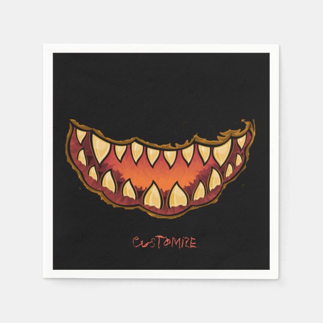 Funny Scary Jack o'lantern Thunder_Cove Napkins (Front)