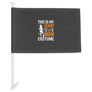 Funny Scary Mom Costume Halloween Witch Car Flag