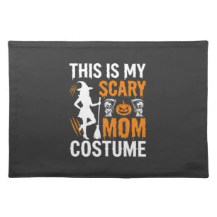 Funny Scary Mom Costume Halloween Witch Cloth Placemat