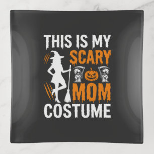 Funny Scary Mom Costume Halloween Witch Trinket Tray