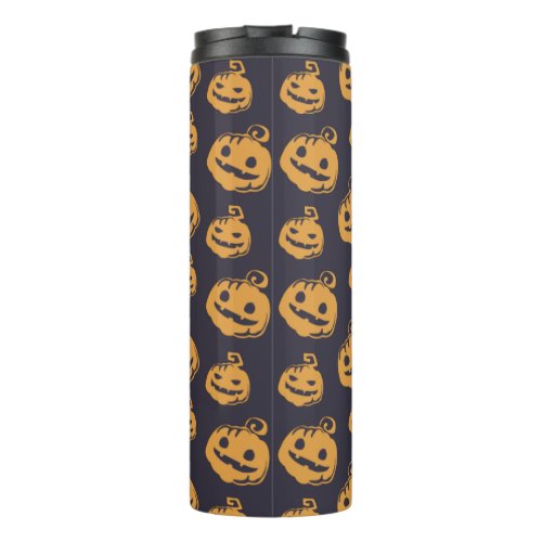 Funny Scary Pumpkin Faces Halloween  Thermal Tumbler