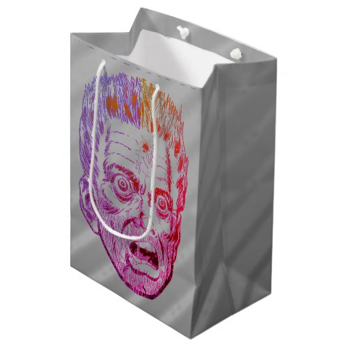 Funny Scary Retro Halloween Face Comic Face Medium Gift Bag