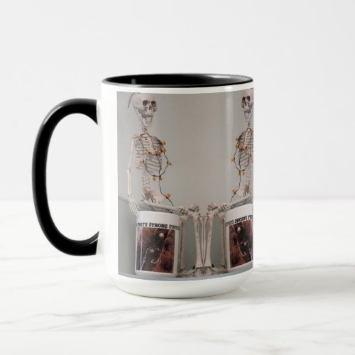 Funny Scary Skeleton Bones Coffee Halloween Design Mug