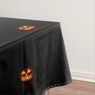 Funny Scary Spooky Halloween Pumpkins Pattern Tablecloth