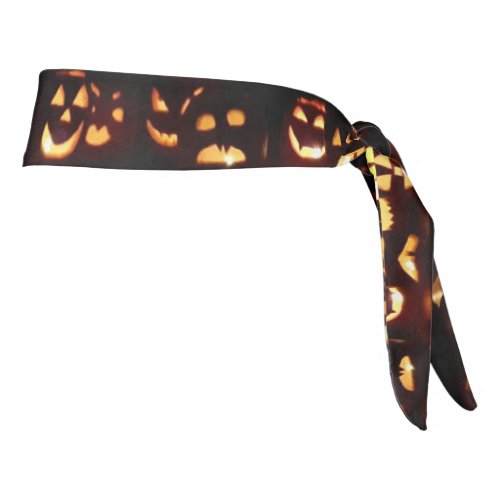 Funny Scary Spooky Pumpkins Halloween Tie Headband