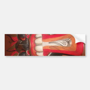 Funny Scary Weird Tongue Halloween Mask Bumper Sticker