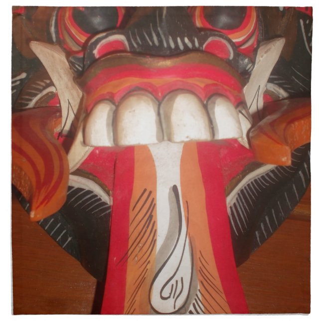 Funny Scary Weird Tongue Halloween Mask Cloth Napkin (Front)