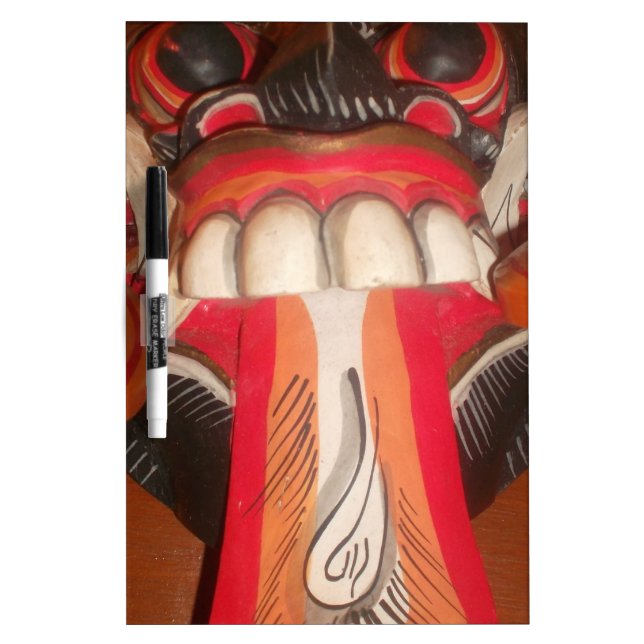 Funny Scary Weird Tongue Halloween Mask Dry-Erase Board (Front)