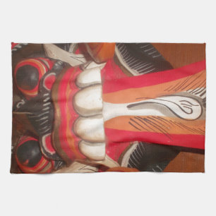 Funny Scary Weird Tongue Halloween Mask Kitchen Towel