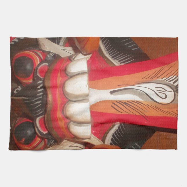 Funny Scary Weird Tongue Halloween Mask Kitchen Towel (Horizontal)