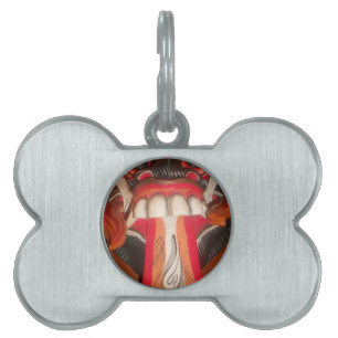 Funny Scary Weird Tongue Halloween Mask Pet Tag