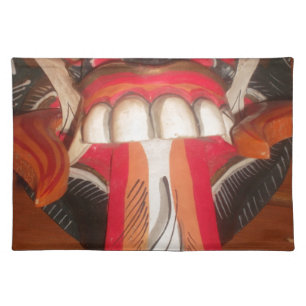 Funny Scary Weird Tongue Halloween Mask Placemat