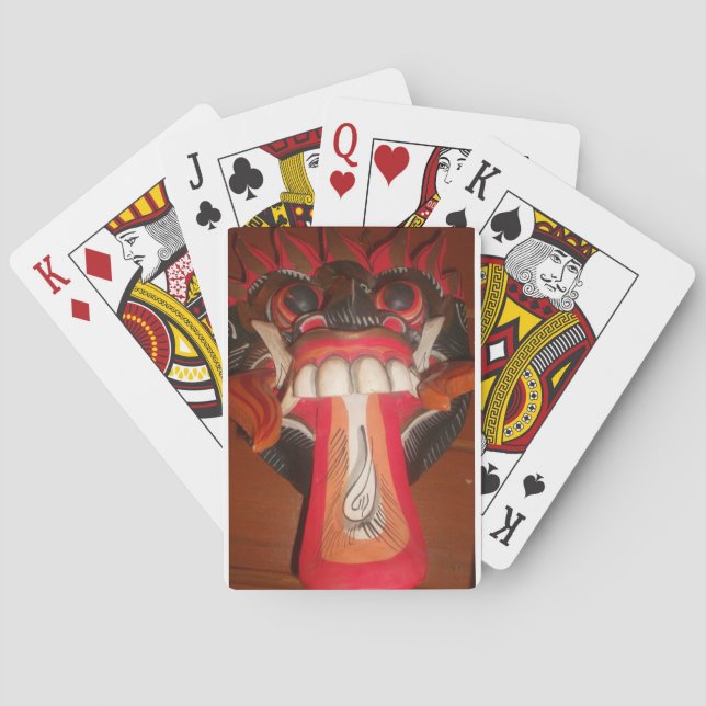 Funny Scary Weird Tongue Halloween Mask Poker Cards (Back)