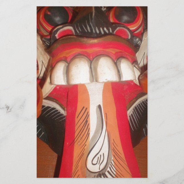 Funny Scary Weird Tongue Halloween Mask Stationery (Front)