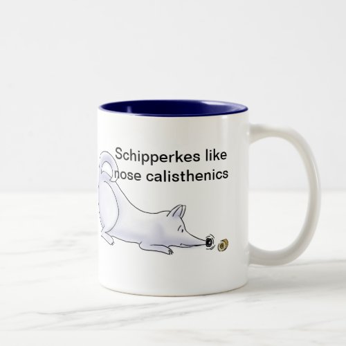 Funny Schipperke Dog Cartoon Two_Tone Coffee Mug