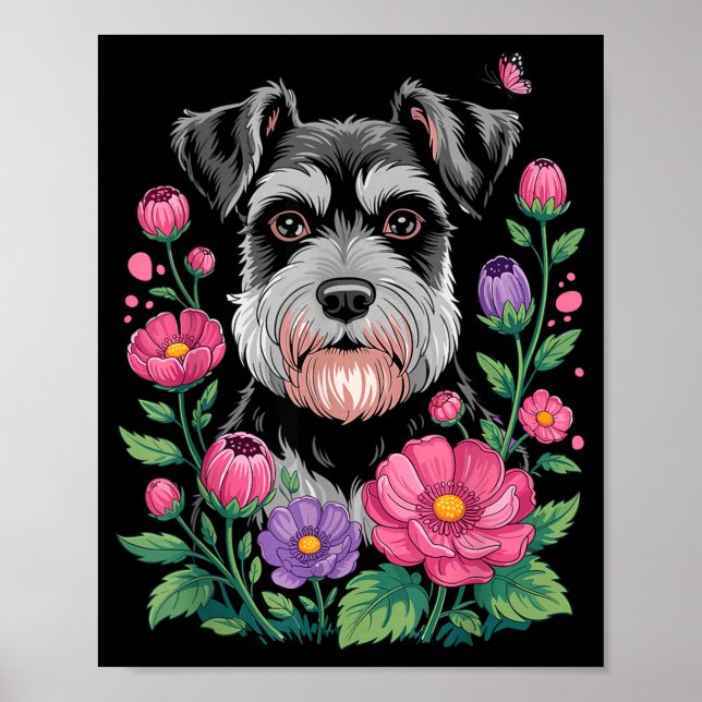 Funny Schnauzer Art For Women Schnauzer Dog Lover  Poster (Front)