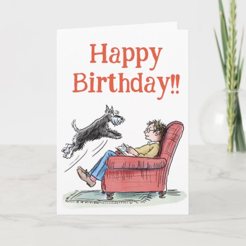 Funny Schnauzer Birthday Greetings Card