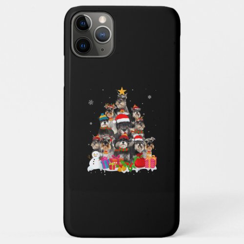 Funny Schnauzer Christmas Tree Pet Dog Lover Gift iPhone 11 Pro Max Case