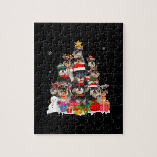 Funny Schnauzer Christmas Tree Pet Dog Lover Gift Jigsaw Puzzle