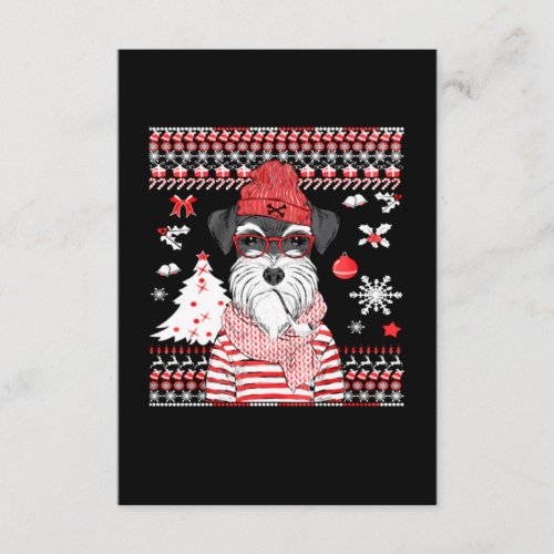 Funny Schnauzer Dog Christmas Gift Enclosure Card