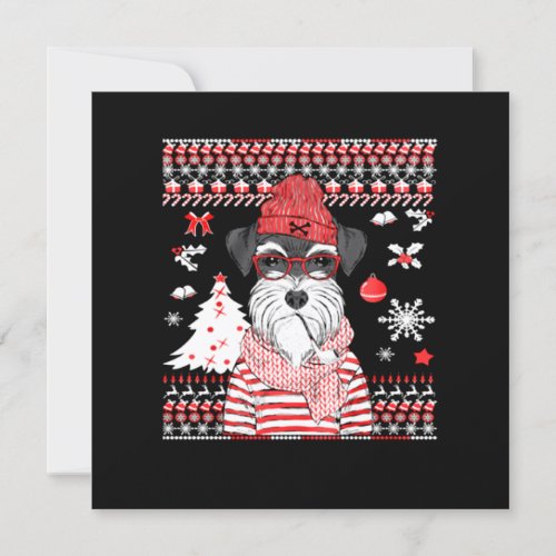 Funny Schnauzer Dog Christmas Gift Invitation