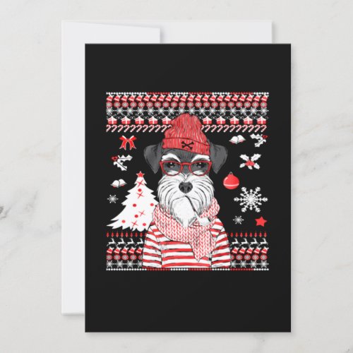 Funny Schnauzer Dog Christmas Gift Invitation