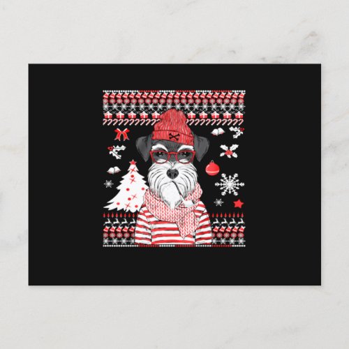 Funny Schnauzer Dog Christmas Gift Invitation Postcard