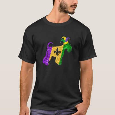 Funny Schnauzer Dog Lover Cute Mardi Gras Carnival T-Shirt