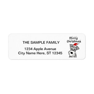 Funny Schnauzer Dog Merry Christmas Label