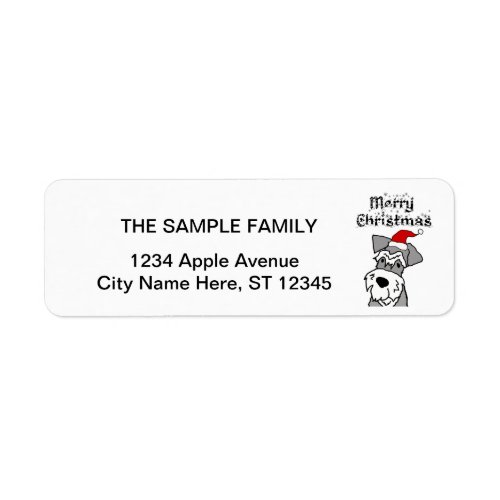 Funny Schnauzer Dog Merry Christmas Label