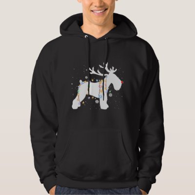 Funny Schnauzer Dog Tree Christmas Lights Xmas Paj Hoodie