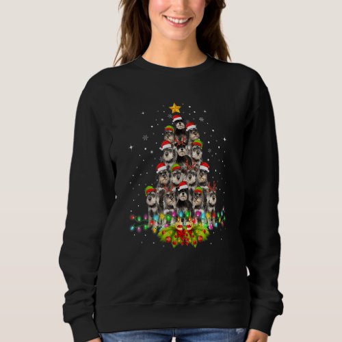 Funny Schnauzer Dogs Christmas Tree Sweater Xmas C