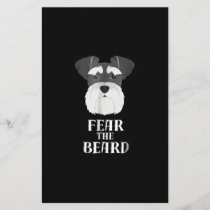funny schnauzer fear beard gift stationery
