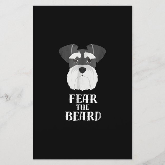 funny schnauzer fear  beard gift stationery (Front)