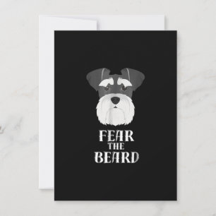 funny schnauzer fear beard gift thank you card