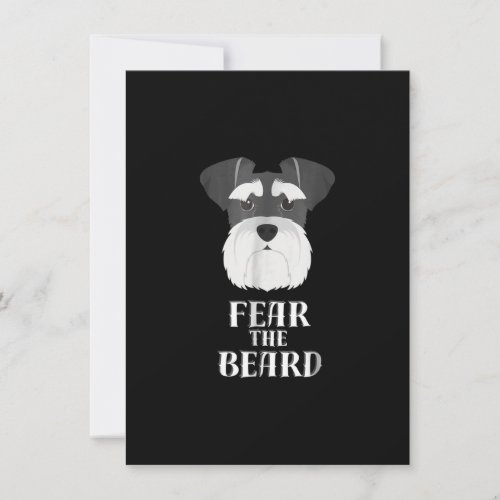 funny schnauzer fear  beard gift thank you card