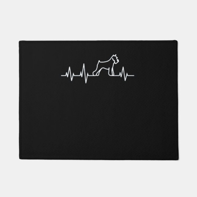 Funny Schnauzer Heartbeat Gift Doormat (Front)