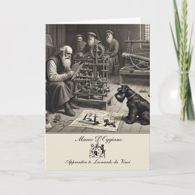 Funny Schnauzer History Folded Greeting Card (Front)